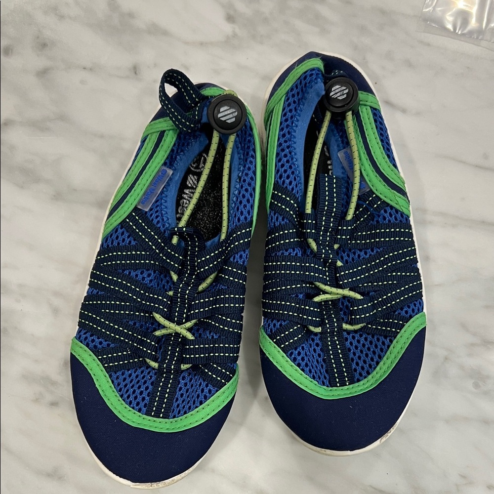 Kids Navy and Lime Water Shoes